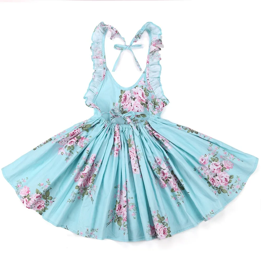 Baby Girls Dress with Hat 2018 Brand Toddler Summer Kids Beach Floral Print Ruffle Princess Party Clothes 1-8Y baby dresses