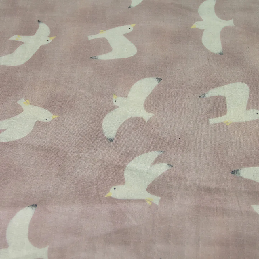 Полуметровая японская двойная Марля из хлопковой ткани Сделай Сам Лоскутная стеганая текстильная ткань для шитья Чайка узор в из Японии