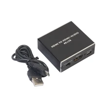 REXLIS HDMI Audio extractor HDMI to HDMI with Optical TOSLINK SPDIF + 3.5mm Stereo Audio Extractor Converter HDMI Audio Splitter