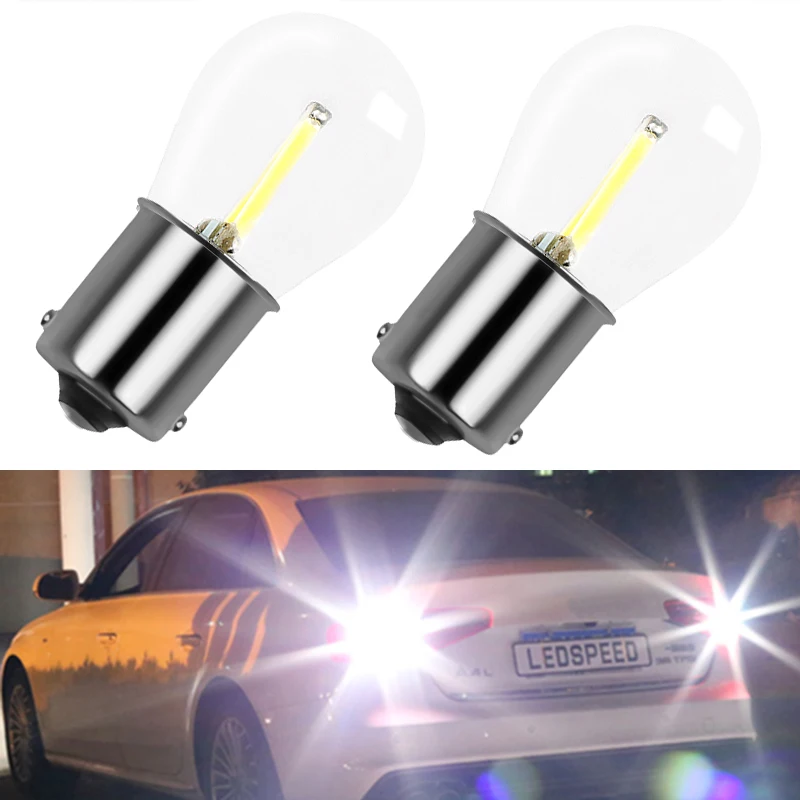

2x 1156 Led P21w LED 1157 Bulbs Ba15s Lamp Bay15d Light COB Car Lights DRL 12V 6000K White DRL Reverse Turn Signal 650LM