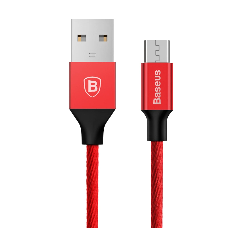 Baseus Micro USB кабель 2A Быстрый кабель синхронизации данных и зарядки для samsung huawei xiaomi мобильного телефона Microusb зарядное устройство для мобильного телефона - Цвет: Red