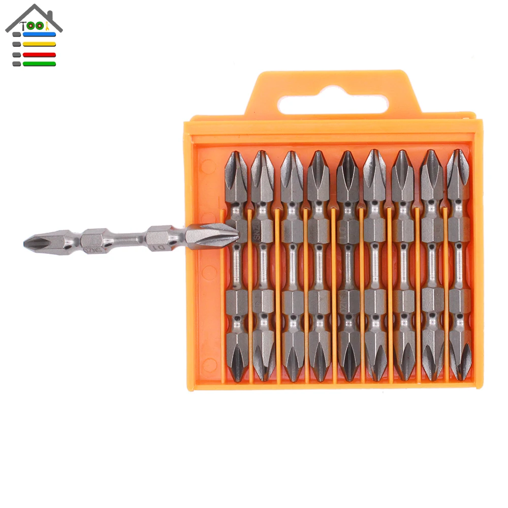 10pcs PH2 Screwdriver Bit Set D1 S2 Alloy Phillips High Torque