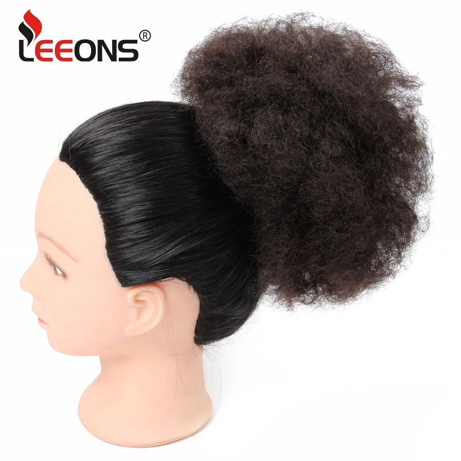 Leeons Synthetic Claw Clip Ponytail Hair Extensions Drawstring Natural Hair Ponytail Pony Tail Puff Kinky Straight fake hair extensions