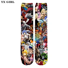 Прямая, новые модные носки с 3d принтом Компрессионные носки для мужчин и женщин носки унисекс с героями мультфильмов, аниме, драконий жемчуг