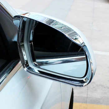 

ABS Chrome For Audi Q3 2013 2014 2015 Car rearview mirror block rain eyebrow Molding Cover Trim Car Styling Accessories 2pcs