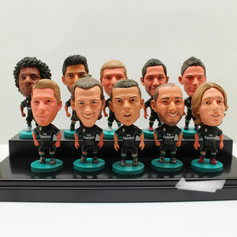 

Real Madrid (BLACK-Away-2018) [11PCS + Display Box] Soccer Player Star Figurine 2.5" Action Dolls