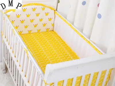 

Promotion! 5PCS cot baby bedding set baby crib bedding set jogo de cama cot sheet,include:(bumper+sheet)