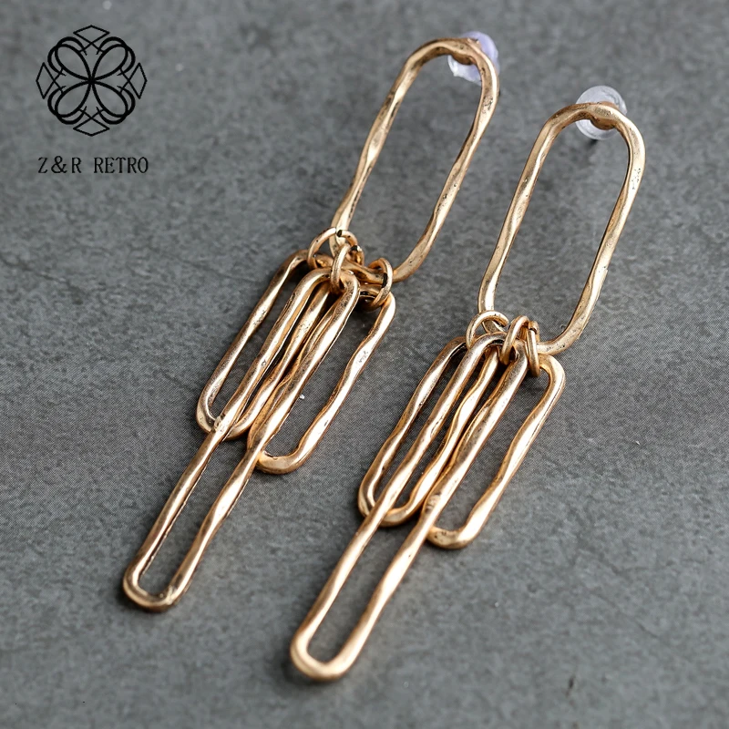 Золотые Винтажные серьги для женщин, геометрические серьги-гвоздики из металлического цинкового сплава, массивные серьги в виде единорогов, ювелирные изделия для ушей