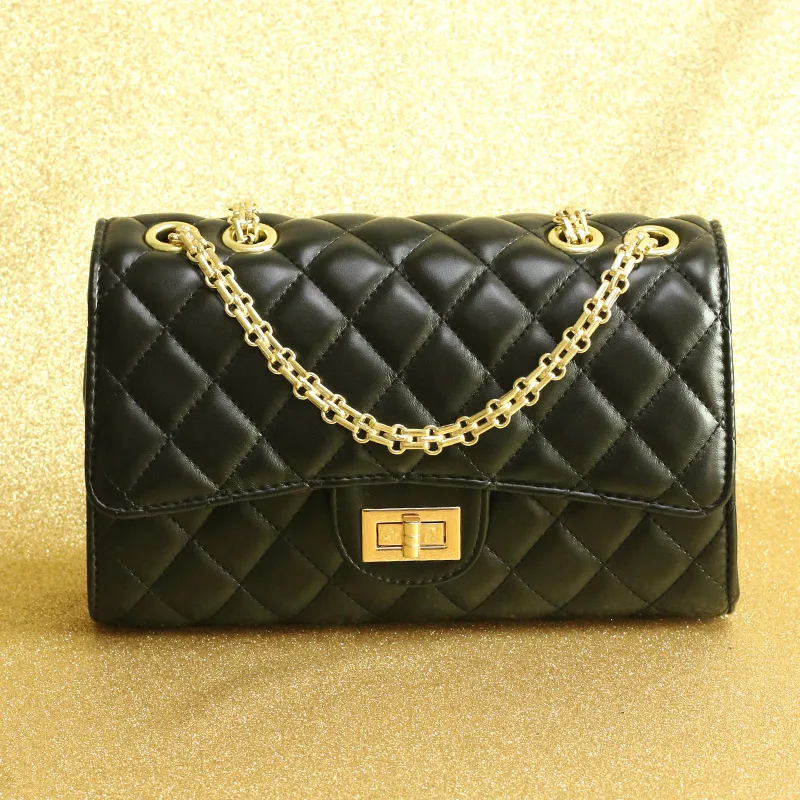 Beste Aminou Merken Lederen Flap Zak Zwarte Gewatteerde Crossbody Tas Luxe Handtassen Vrouwen Tassen Designer Chains Schouder Dames Handtassen