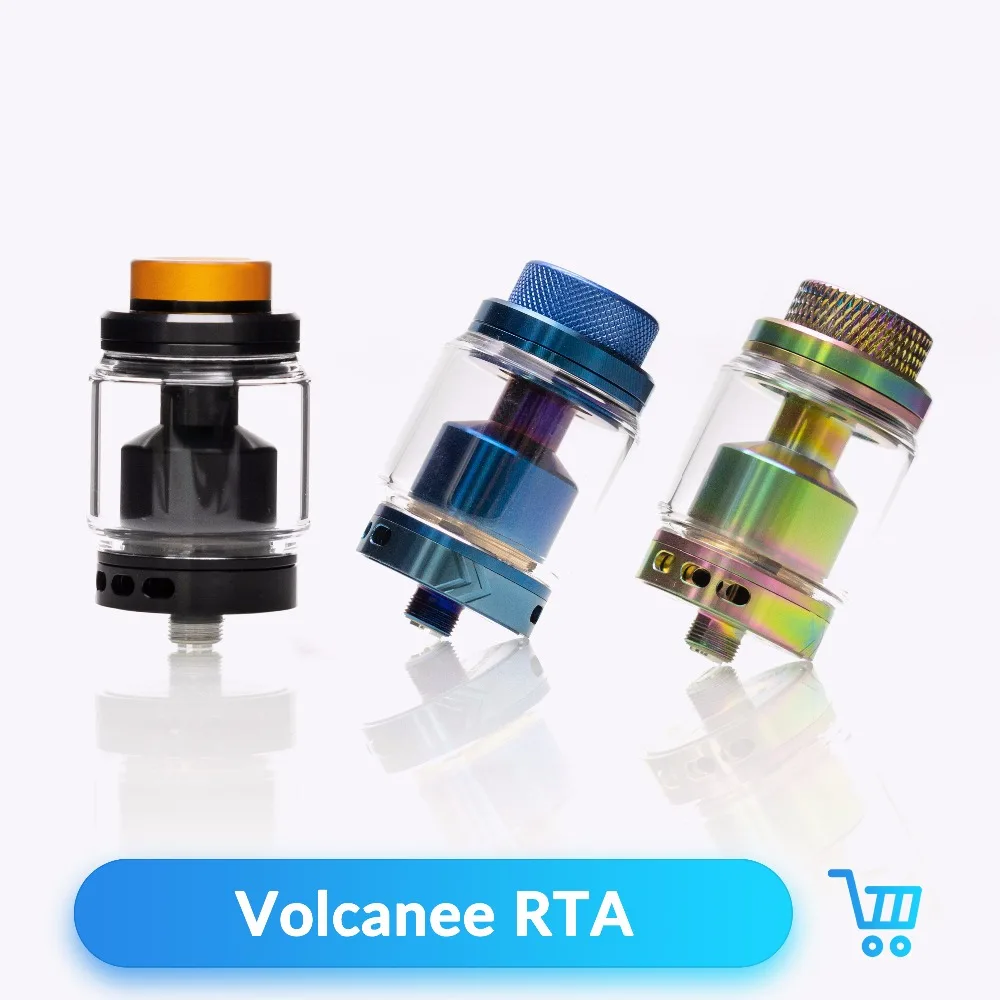 Volcanee Dual Coil RTA Atomizer Tank 24mm Diameter Top Refill 5ml Capacity for E Cigarette Atomizer Vape Vs Doggy Style RTA Tank