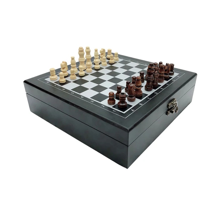 Горячий дизайн складной деревянный ящик 4 в 1 международный шахматный покер плашек домино SetsTravel игры развлечения Настольные игры qenueson
