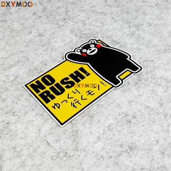 

Warning Car Stickers Safety Drive NO RUSH Cute Japanese Bear Auto Window Decals Car Styling