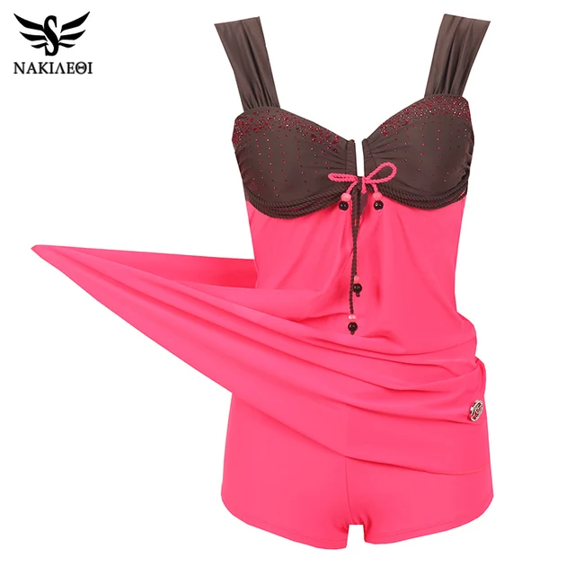 Cheap NAKIAEOI 2018 New Plus Size Swimwear Dress One Piece Swimsuit Large Size Retro Swimming Suit For Women Bathing Suits Swim Wear Cheap NAKIAEOI 2018 New Plus Size Swimwear Dress One Piece Swimsuit Large Size Retro Swimming Suit For Women Bathing Suits Swim Wear
