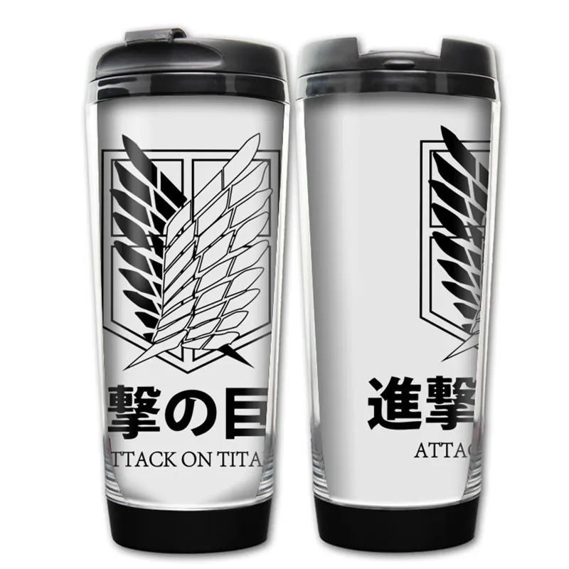 400 мл аниме атака на Титанов Скаутинг Легион дизайнерская пластиковая бутылка для воды посуда для напитков на открытом воздухе - Цвет: Style 1