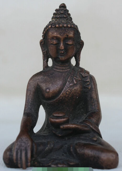 

Tibet Buddhism Purple Bronze Shakyamuni Amitabha Buddha Sakyamuni Seat Statue S0706 (B0328)