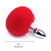size Thrilling red rabbit tail plug
