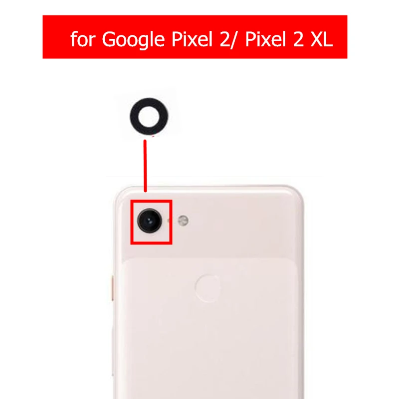 

2pcs for Google Pixel 2/ for Pixel 2 XL Camera Glass Lens Back Rear Camera Glass Lens with Glue Replacement Repair Spare Parts