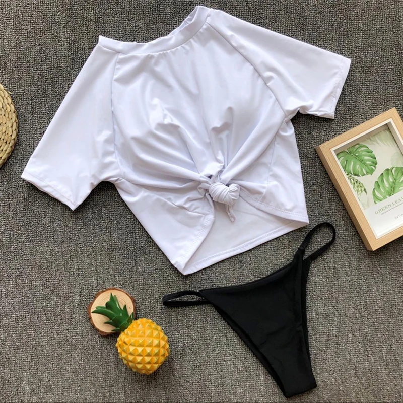 Vertvie, женская футболка, купальник,, женский спортивный купальник, для плавания, Бразильское бикини, два предмета, костюмы, стринги, купальный костюм