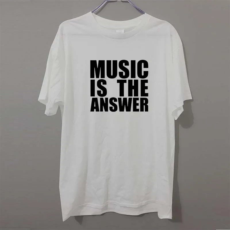 MUSIC IS THE ANSWER PRINTED BLACK T SHIRT NEW MENS TEE DANCE RAVE HOUSE T Shirt Tee Shirt Unisex MUSIC IS THE ANSWER PRINTED BLACK T SHIRT NEW MENS TEE DANCE RAVE HOUSE T Shirt Tee Shirt Unisex