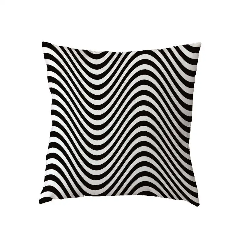 Наволочка в черно-белую полоску с геометрическим рисунком зебры 45x45 см, квадратная посуда для дома, гостиной, дивана, декоративная наволочка - Цвет: 12