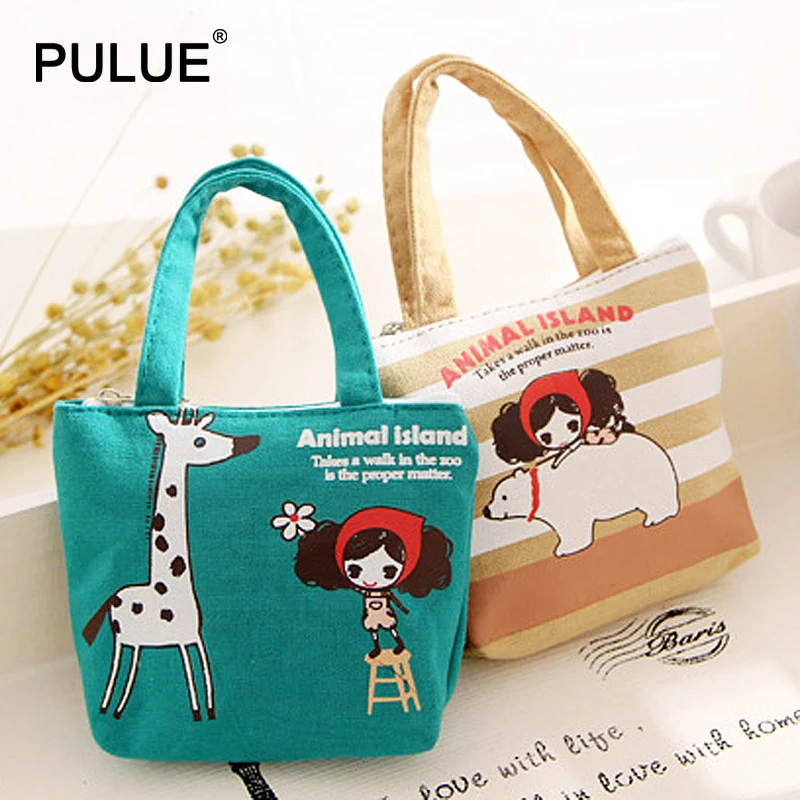 

Cute Girls Coin Purses Cartoon Animal Pattern Women Zipper Small Wallet Kids Gift Canvas Key Card Pouch Children Mini Money Bags