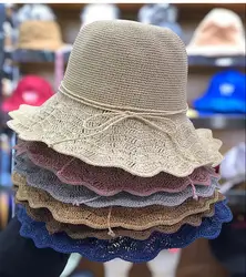 01903-shi ручной работы соленая трава Пляж Досуг леди праздник Пляж кепка женщины солнце Выходная шляпа