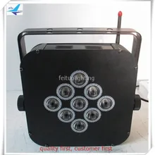 T-(Заряженные кейс) 12 шт./лот беспроводной батареи uplighter пар привело 9x18 Вт rgbwa УФ розовый 7in1 индикатор батареи номинальной без каблука