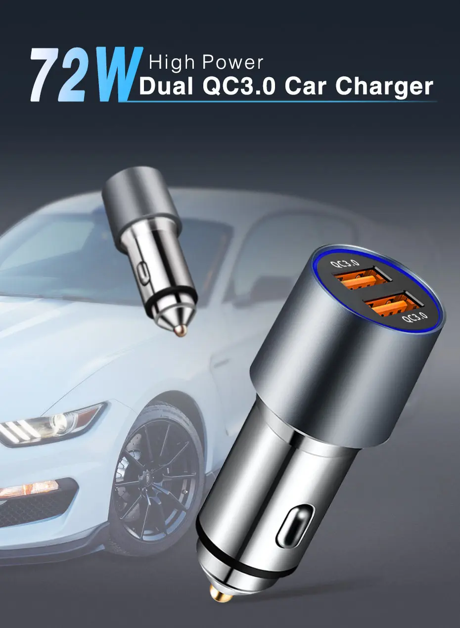 Dual Quick Charge 3.0 USB Car Charger (1)