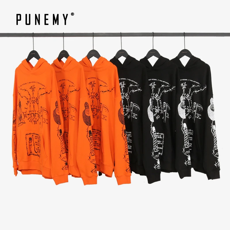 

Men Hoodies Vintage Graphic Print Hooded Oversize Hip Hop Streetwear Harajuku Cotton Pullover Sweatshirts Hoody for Man's Hoodie