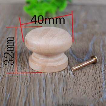 

No paint solid wood handle single hole cabinet door drawer handle large mushroom handle round wood handle(A305)