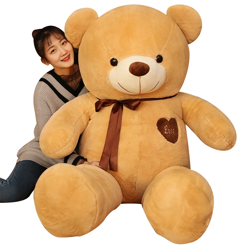 Плюшевый медведь большого размера 80-180 см, сделай сам, пустой медведь, ракушка, качественный коричневый медведь, кожа для девочек, подарок на день рождения, полуфабрикат, медведь
