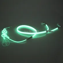 Светится в темноте наушники светящиеся Металлические молнии с микрофоном 3,5 мм в ухо освещенные наушники