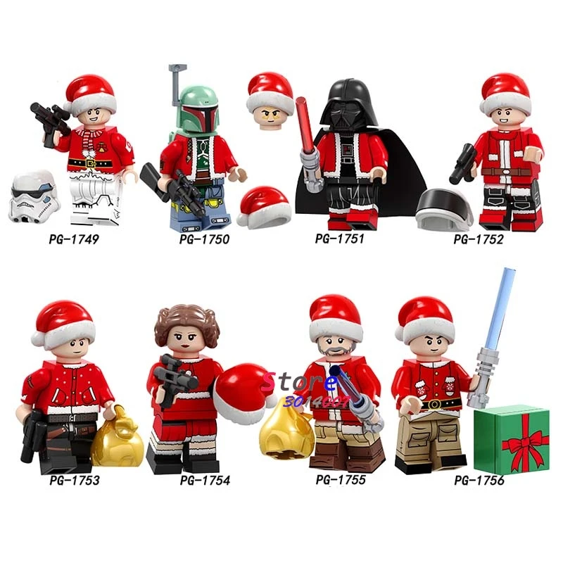 

Single santa Merry Christmas Leia Darth Vader building blocks model bricks toys for children