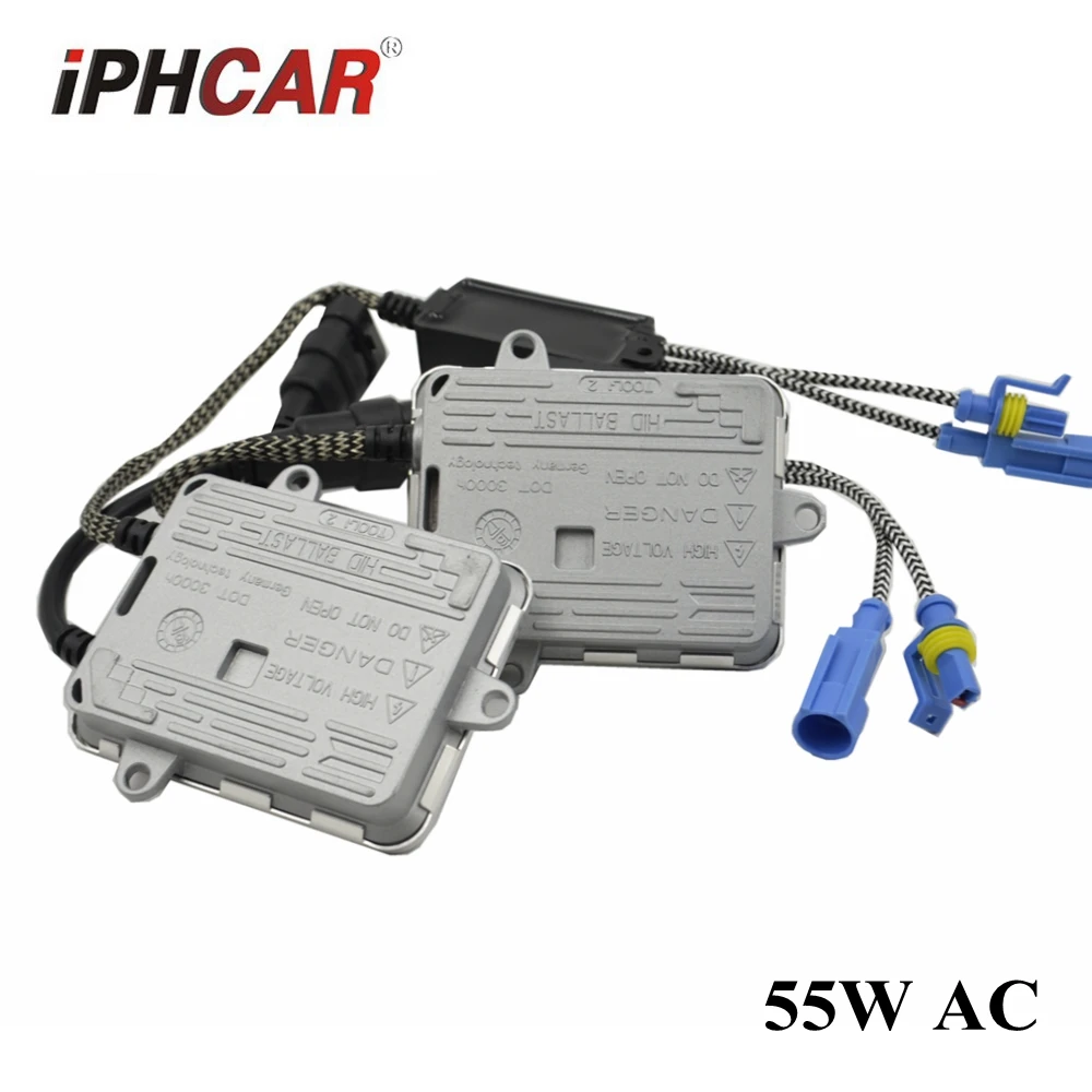 2pcs 55w AC hid xenon ballast hid conversion kit xenon ballast xenon bulb white color 6000k