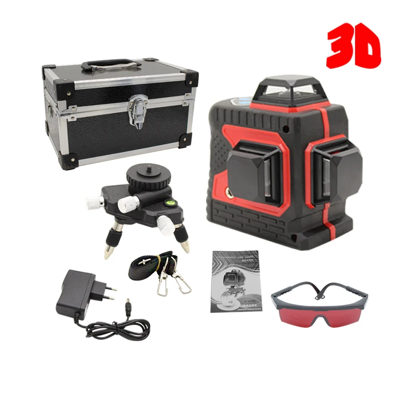 

3D Red 12Lines Laser Level Self-Leveling 360 Horizontal And Vertical Cross Super Powerful Red Laser Beam Strong Line