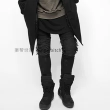Высококачественные модные уличные мужские рваные джинсы с дырками, повседневные штаны, крутые джинсы для бега, рваные джинсы, рок деним, байкерские джинсы
