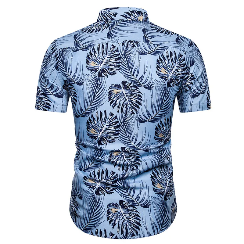 Повседневная мужская тропическая Рубашка летняя быстросохнущая Мужская блузка пляжная одежда с принтом короткий рукав рубашка Топ Мужская рубашка дропшиппинг C