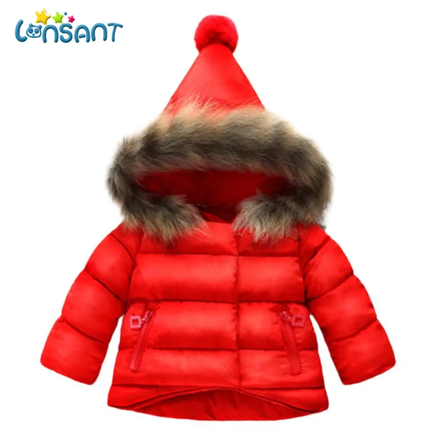 

LONSANT Jackets Baby Coat Fashion Solid Baby Girl Winter Clothes Kids Jacket Baby Warm Clothes Fantasias Infantil Dropshipping