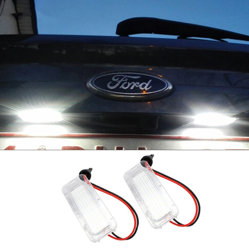 

2PCS 18LED 2835SMD LED License Plate Light No Error For Ford Mondeo MK4 Focus MK2 MK3 Fiesta MK6 Kuga Galaxy S-Max MK5 C-Max