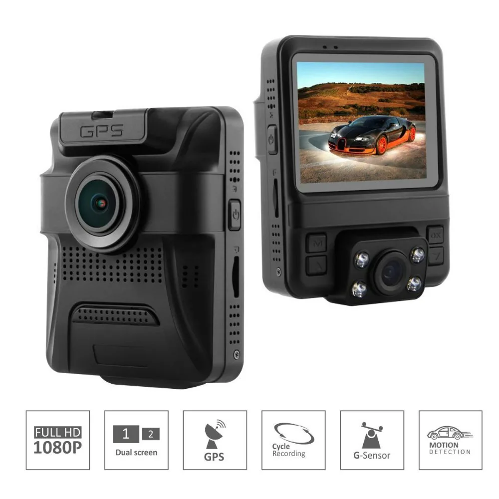 Видеорегистратор AZDOME GS65H GPS ночное видение Novatek Mini Dual Lens 1080P Full HD 96655|dual lens car dvr|dual