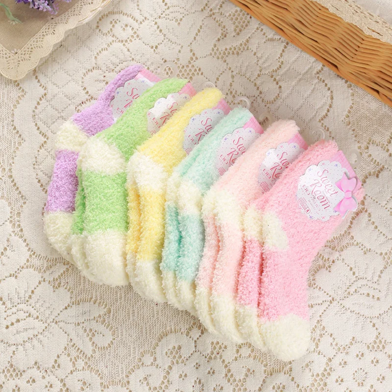 5pairs-1-lot-winter-to-keep-warm-coral-fleece-Fashion-able-sweet-candy-colors-baby-socks (5)