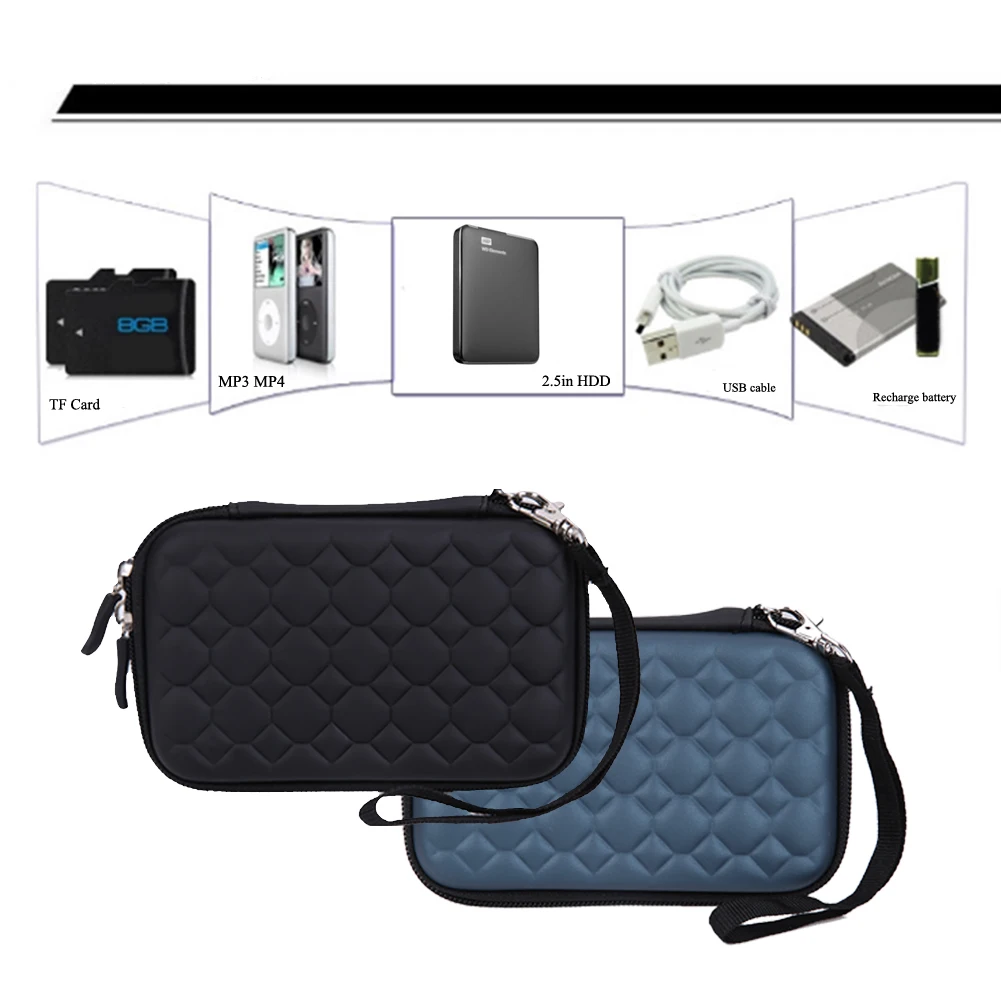 Hard Nylon Carry Bag Compartments Case Cover For 2.5\