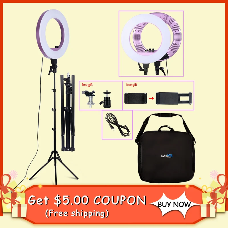 

18inch LED Photography Light 480PCS LED Ring Light 50W Bi-color 3200K-5600K Photo Studio Makeup Lamp For Live Broadcast Video