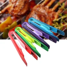 3Pcs/Set Plastic Food Tong Barbecue BBQ Tongs Anti-slip Salad Buffet Clamp Cake Bread Serving Clamps Kitchen Utensils