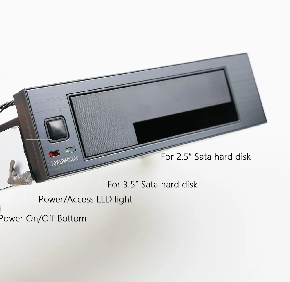 Внутренний мобильный стеллаж с одним отсеком, светодиодный светильник с индикатором, поддержка горячей замены для 2,5 3,5 дюймового SATA HDD SSD Fit PC
