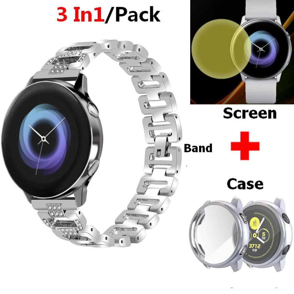 3 шт./партия ремешок для часов для samsung Galaxy Watch Активный Чехол защитный чехол ремешок из нержавеющей стали для Galaxy Активный ремешок для часов