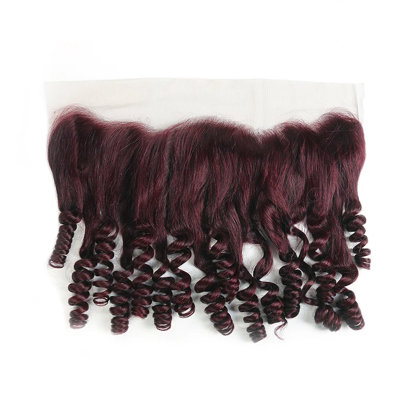 Funmi вьющиеся 13*4 Кружева Фронтальная с ребенком волосы kemy Hair Бесплатная/средняя часть кружева Фронтальная застежка не Реми волосы