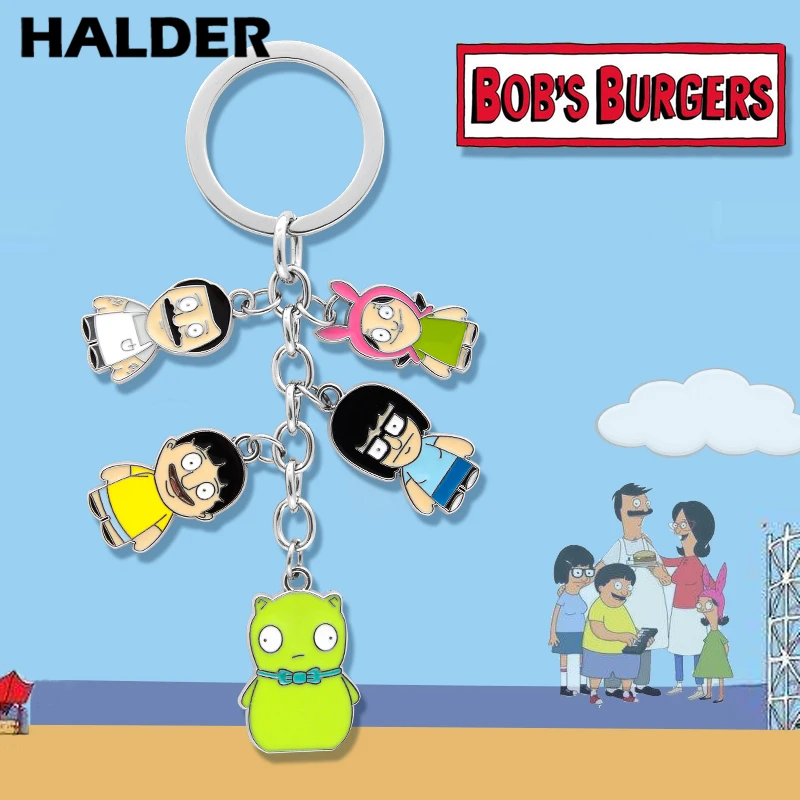 Halder аниме Боб's Burgers брелки мультфильм Боб Тина ген Линда брелок аксессуары брелок круглый держатель кулон