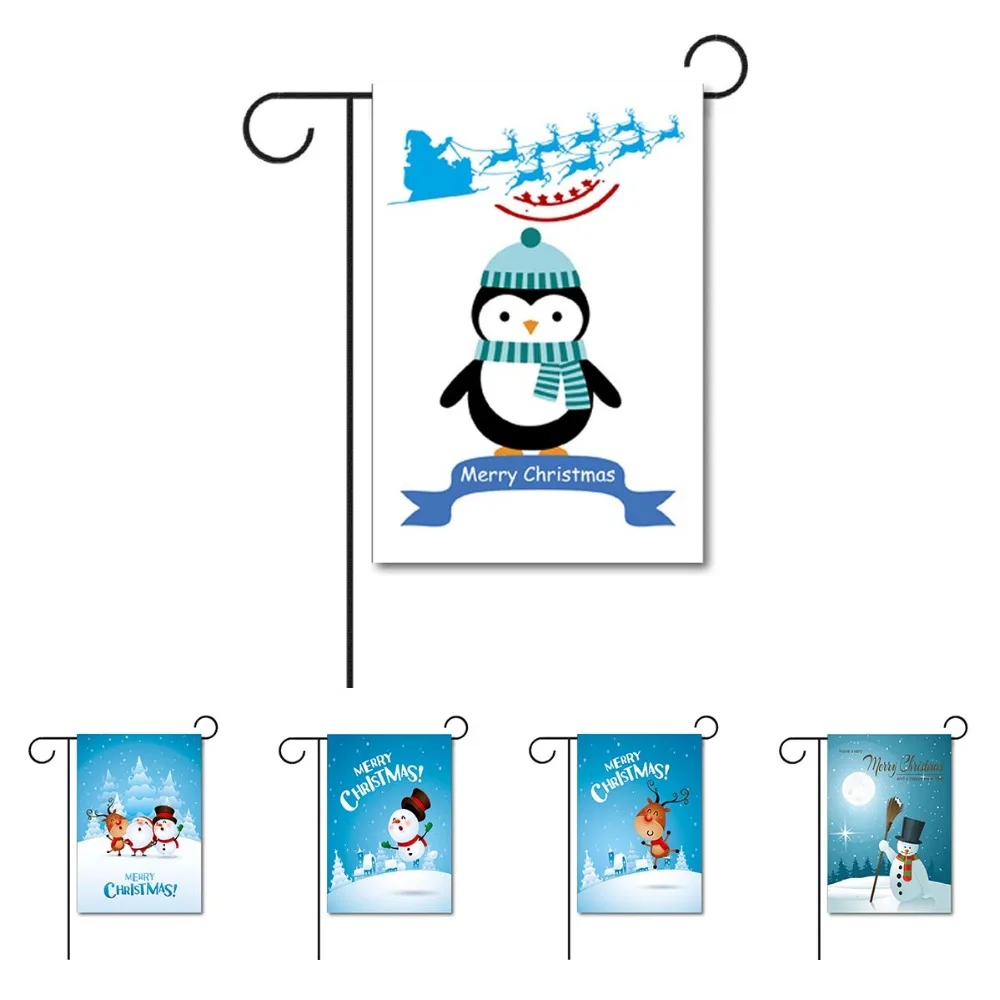 Merry Christms домашний декоративный флаг для сада дизайн со снеговиком и оленем Дом Флаг полиэстер двора баннер с двойными бортами