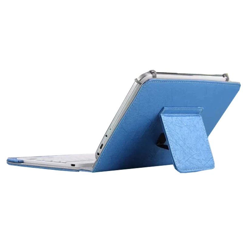 Bluetooth клавиатура из искусственной кожи чехол подставка+ OTG ручка для Pad Универсальный 7 8 дюймов 9 10 планшеты IOS Android оконные рамы - Цвет: 7 8 inch blue